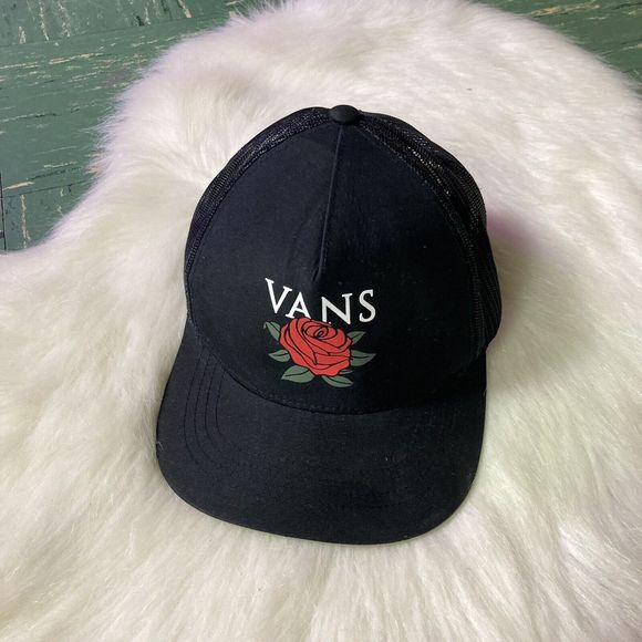 VANS Other - VANS Off The Wall Rose Snapback Hat Ball Cap One Size Adjustable Black Skater